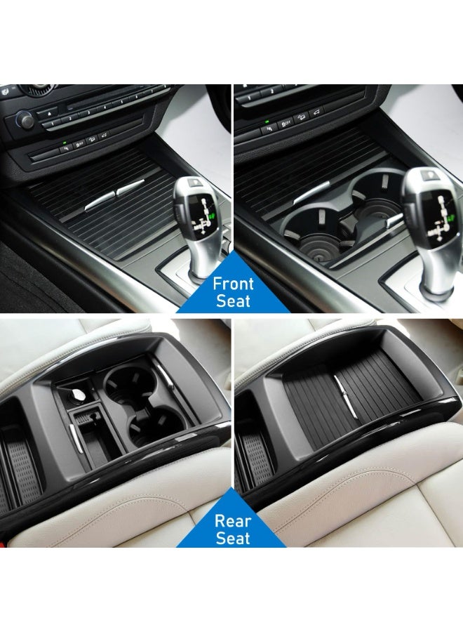 KISSUN Compatible with BMW Cup Holder Sliding Cover, X5/ X6 Console Roller Blind Cover, Center Console Sliding Shutters Compatible with BMW X5 E70 (2006-2013) / X6 E71 E72 (2007-2014) - Image 4